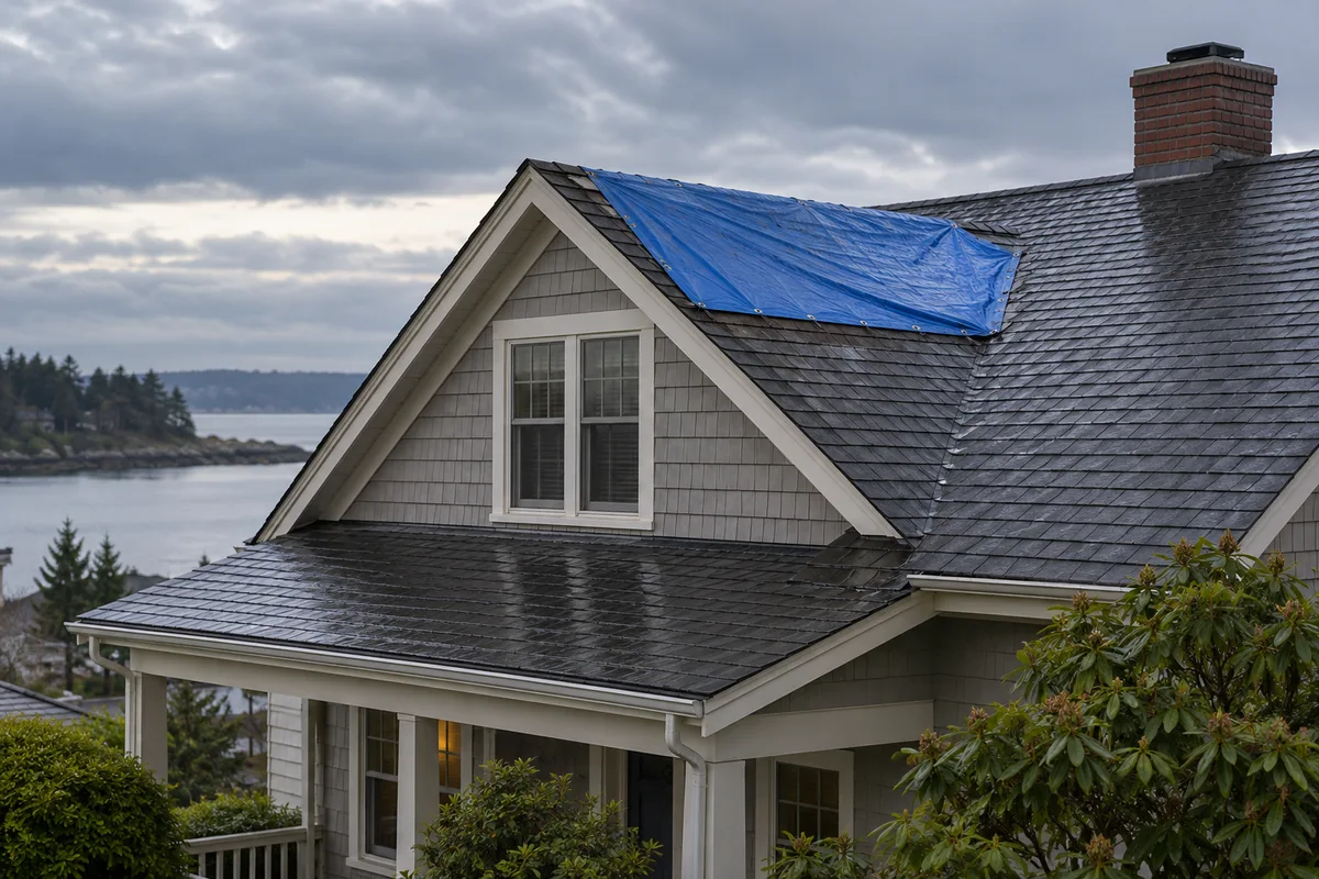 Localized roof opening after weather-related damage